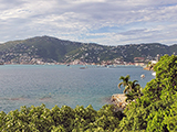 Development is concentrated along the waterfront of St. Thomas, USVI, with less houses and structures in the watershed. Credit - NOAA